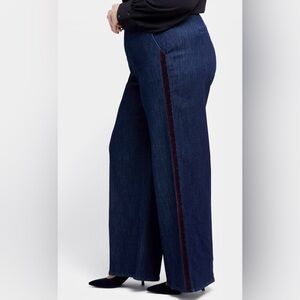 🆕 NWT! NYDJ Mona Wide Leg Contrast Stripe Jeans